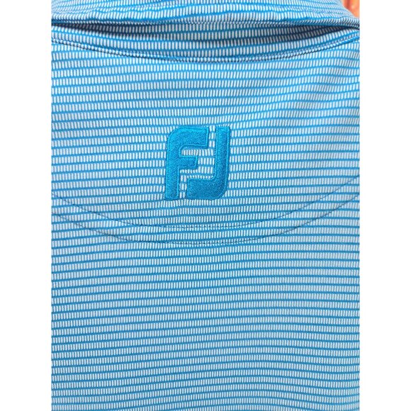 FootJoy FJ Mens Blue Striped Lisle Polo Shirt Size XL - Picture 7 of 8